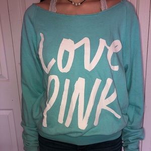 Victoria’s Secret Pink blue off the shoulder top